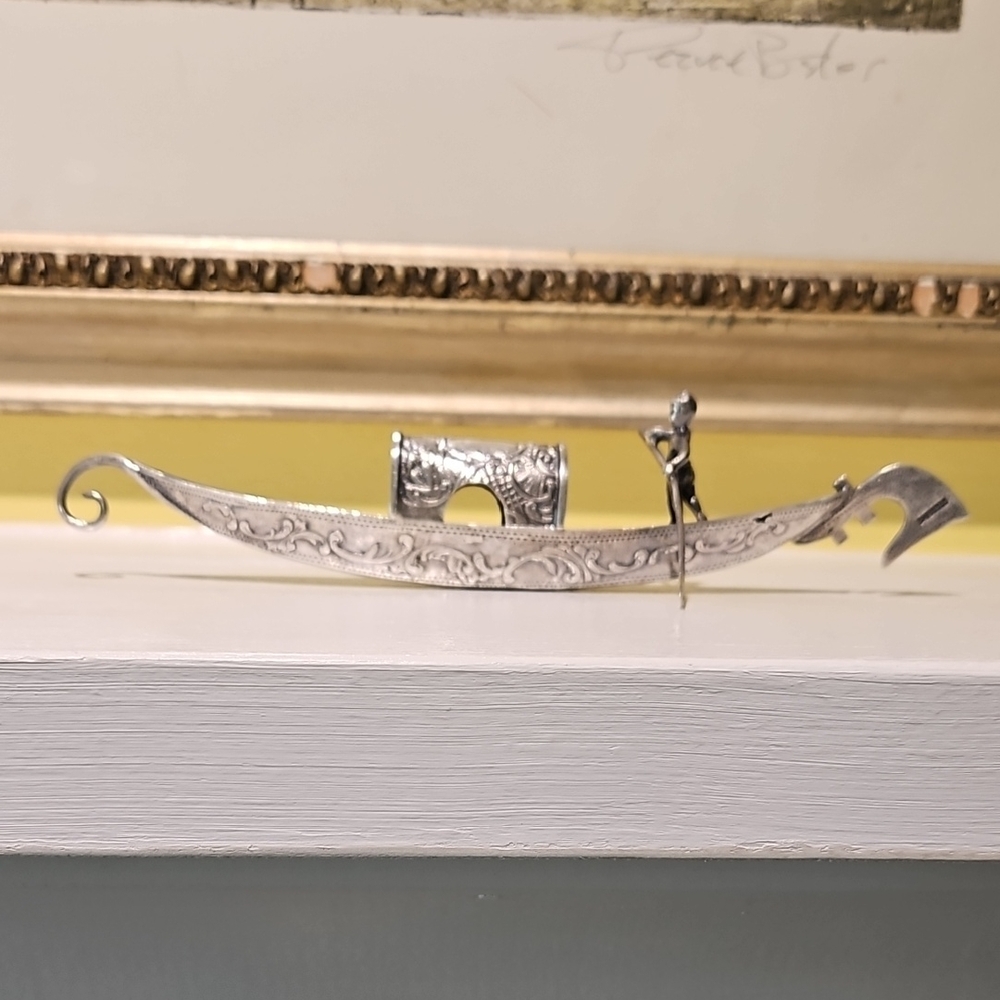 Antique Miniture Gondola Sterling Silver